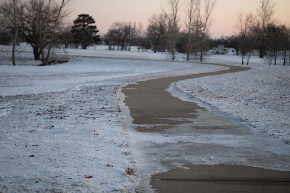 Winter storm blankets McConnell Air Force Base