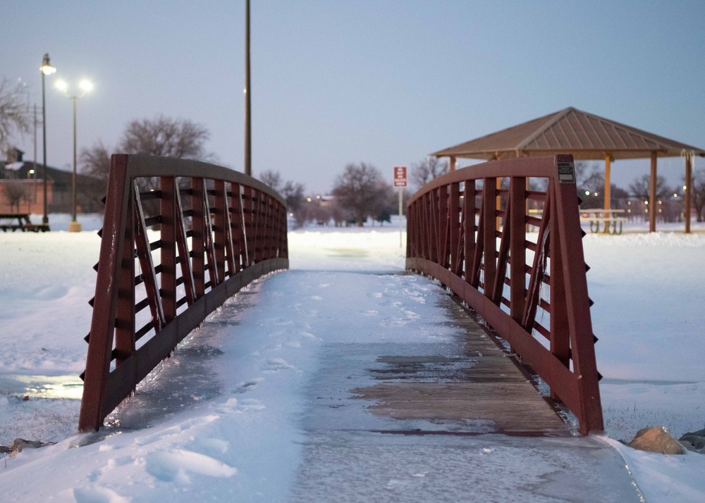 Winter storm blankets McConnell Air Force Base