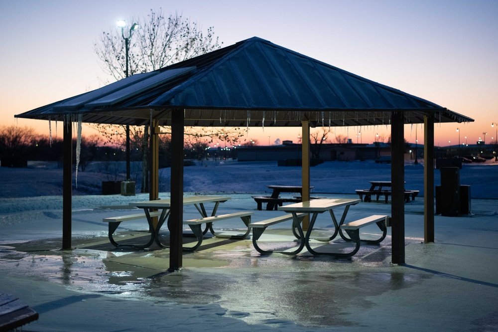 Winter storm blankets McConnell Air Force Base