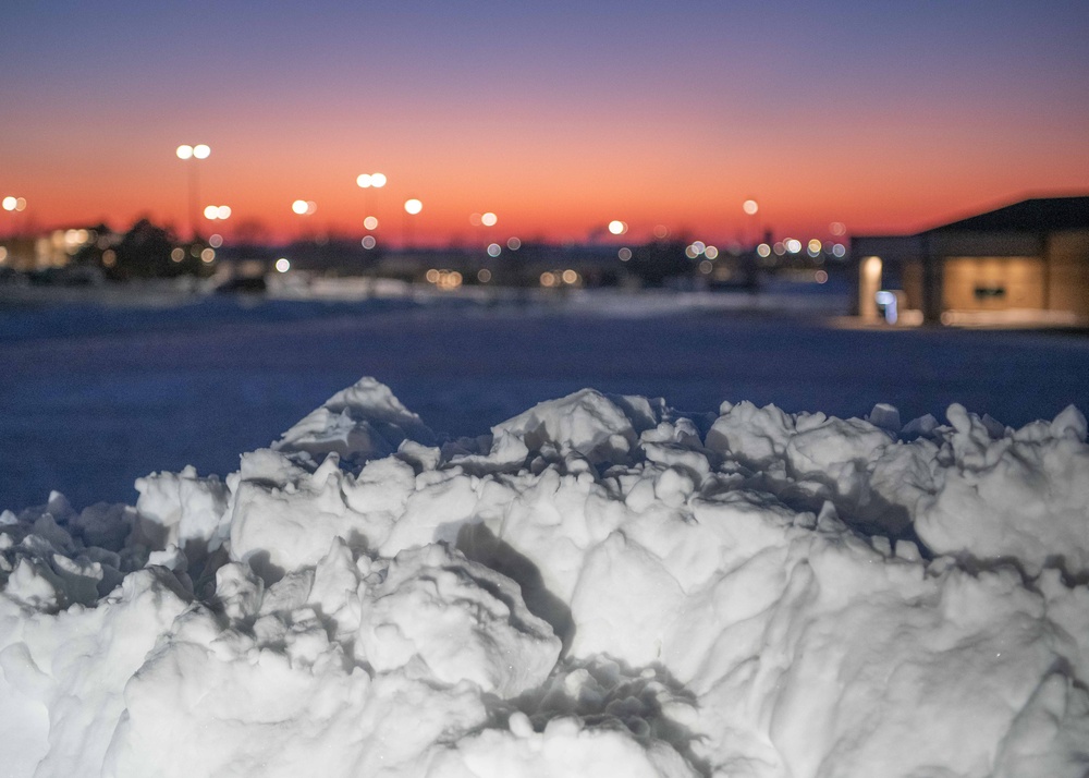 Winter storm blankets McConnell Air Force Base