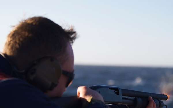 Sailor Participates In Shotgun Familiarization