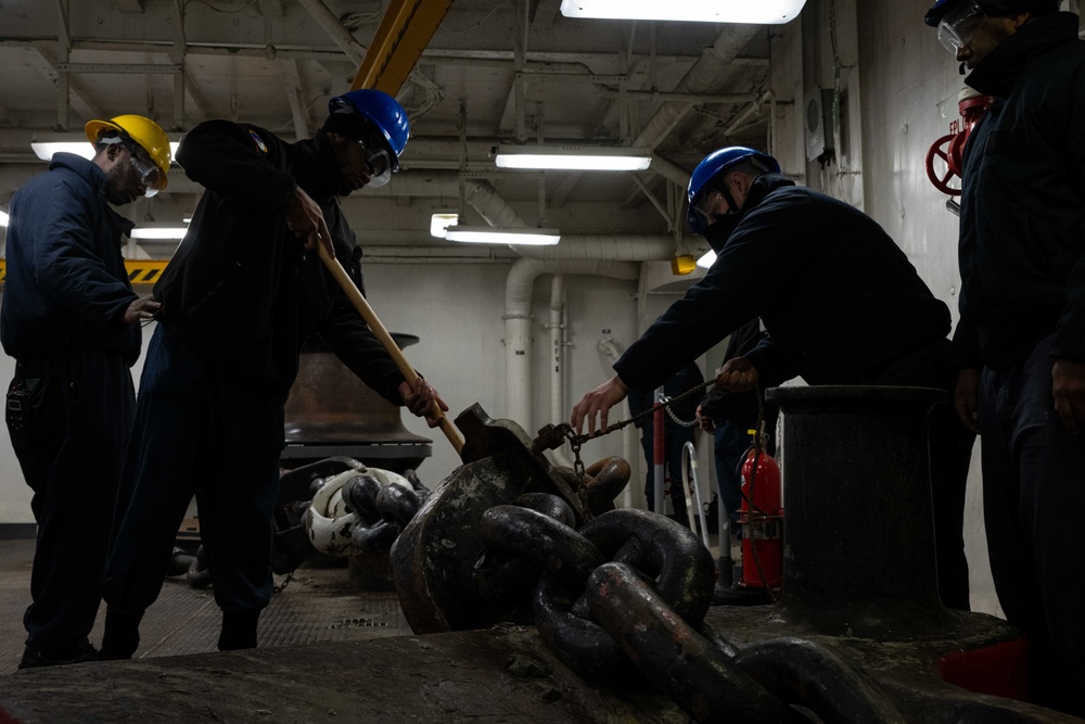 Sea and Anchor Detail aboard USS America (LHA 6)