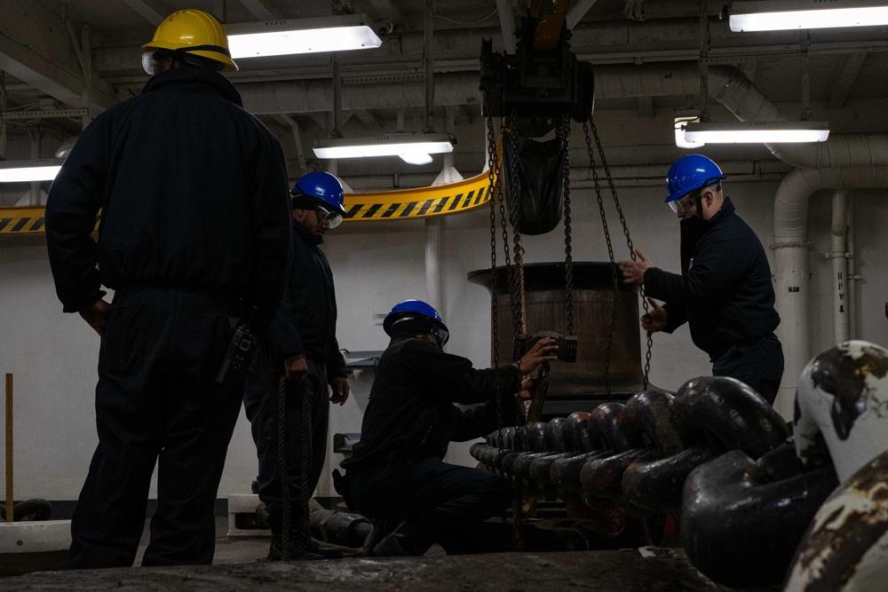 Sea and Anchor Detail aboard USS America (LHA 6)