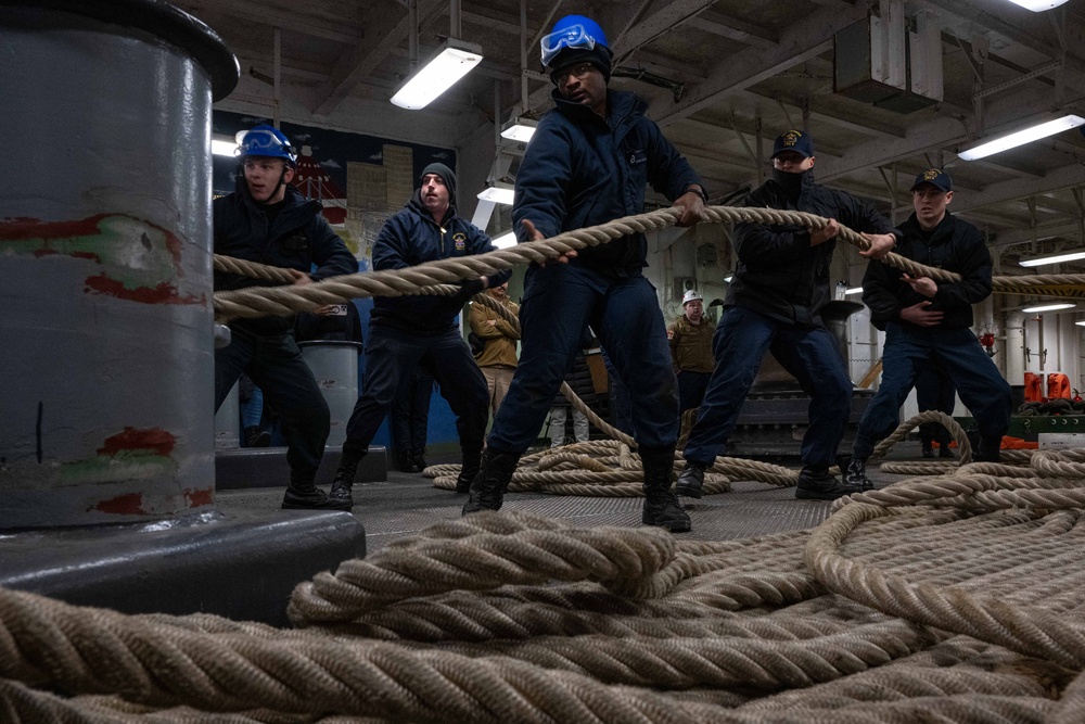 Sea and Anchor Detail aboard USS America (LHA 6)