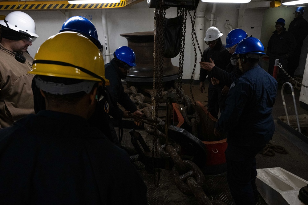 Sea and Anchor Detail aboard USS America (LHA 6)