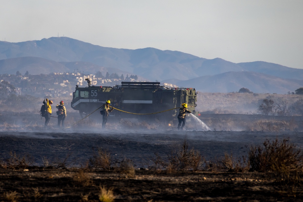MCAS Miramar Flightline Brush Fire Extinguished