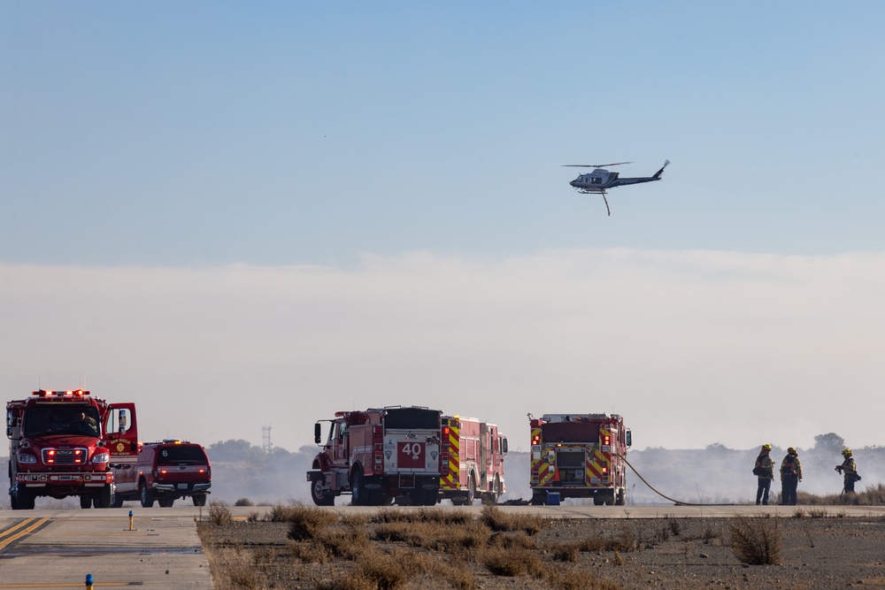 MCAS Miramar Flightline Brush Fire Extinguished