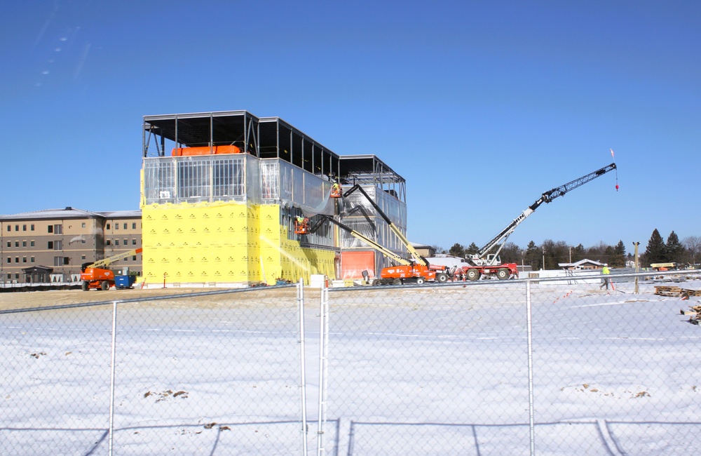 January 2025 barracks construction operations for East Barracks Project at Fort McCoy