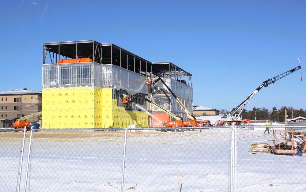 January 2025 barracks construction operations for East Barracks Project at Fort McCoy