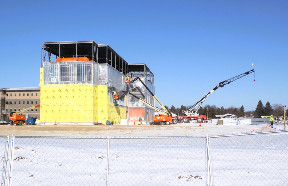 January 2025 barracks construction operations for East Barracks Project at Fort McCoy