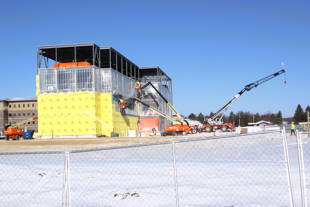 January 2025 barracks construction operations for East Barracks Project at Fort McCoy