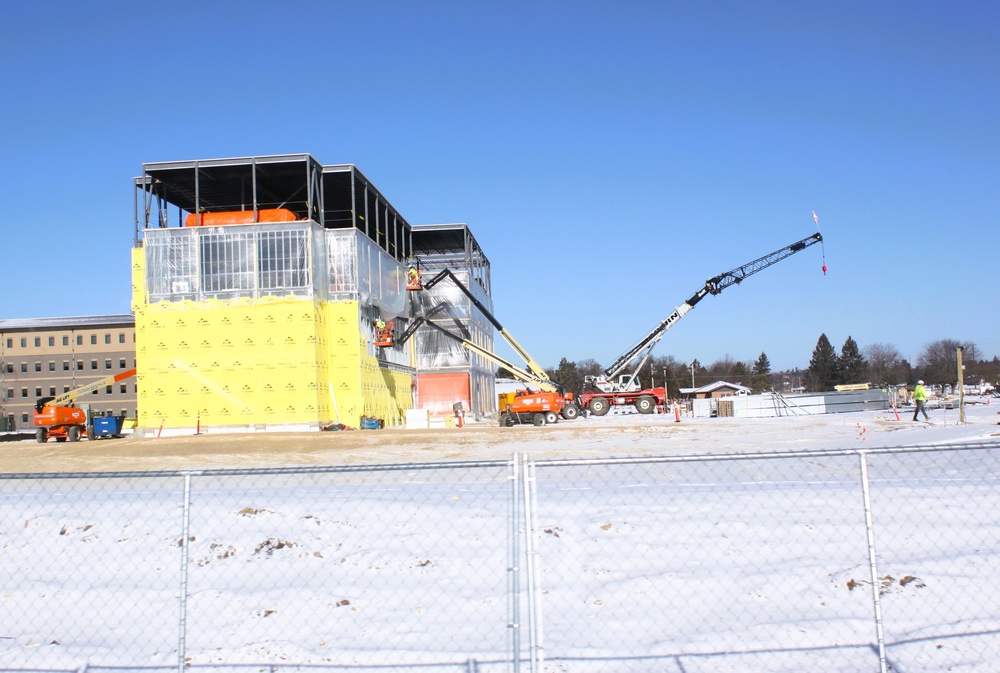 January 2025 barracks construction operations for East Barracks Project at Fort McCoy