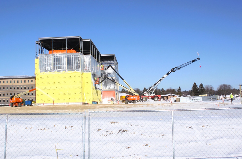 January 2025 barracks construction operations for East Barracks Project at Fort McCoy