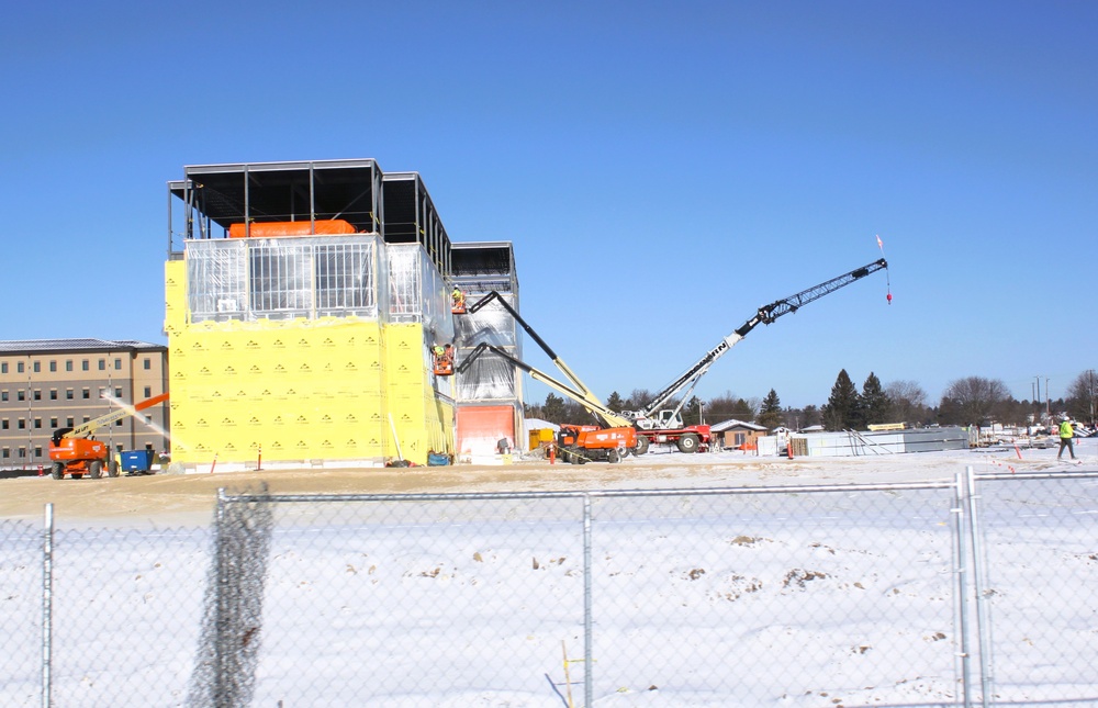 January 2025 barracks construction operations for East Barracks Project at Fort McCoy