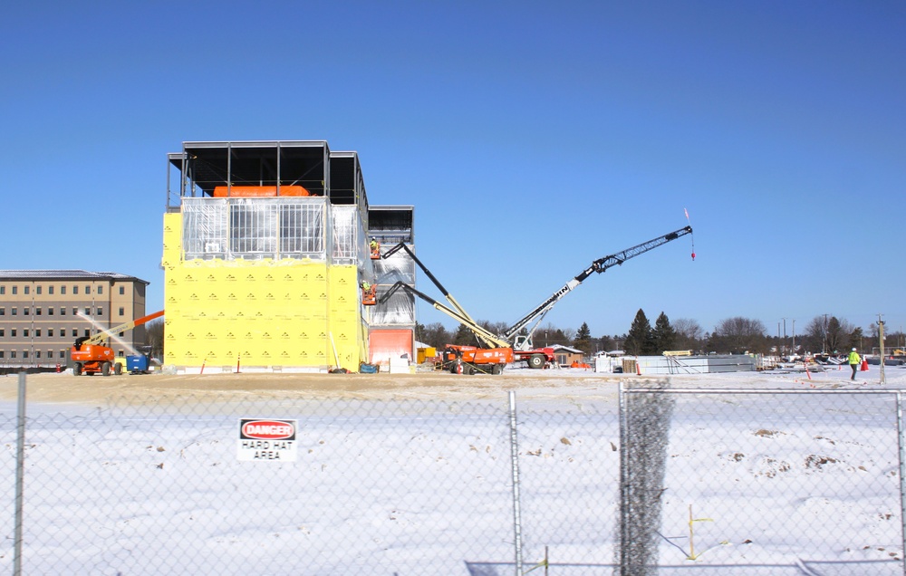 January 2025 barracks construction operations for East Barracks Project at Fort McCoy