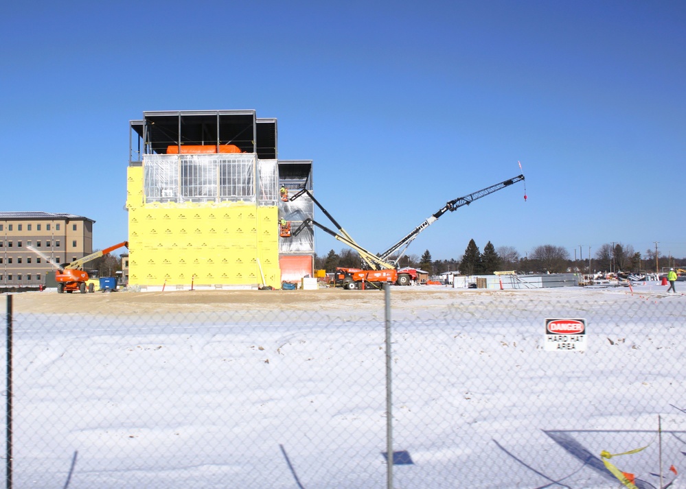 January 2025 barracks construction operations for East Barracks Project at Fort McCoy