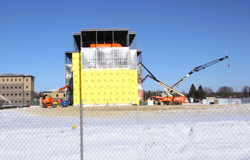 January 2025 barracks construction operations for East Barracks Project at Fort McCoy