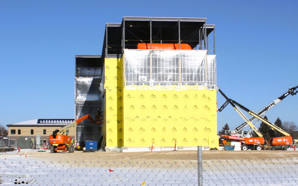 January 2025 barracks construction operations for East Barracks Project at Fort McCoy