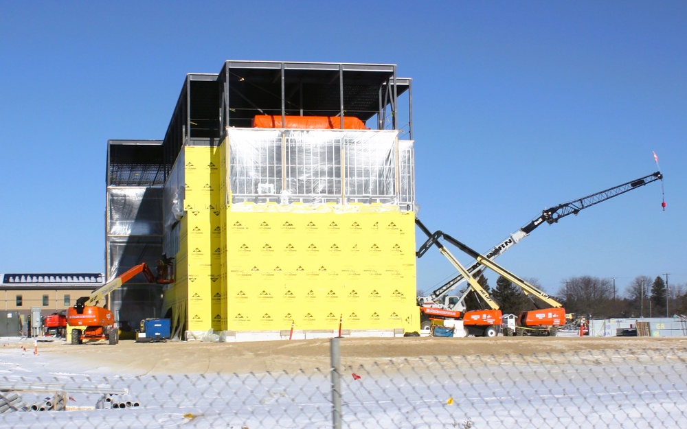 January 2025 barracks construction operations for East Barracks Project at Fort McCoy