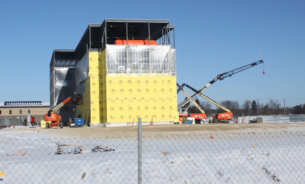 January 2025 barracks construction operations for East Barracks Project at Fort McCoy