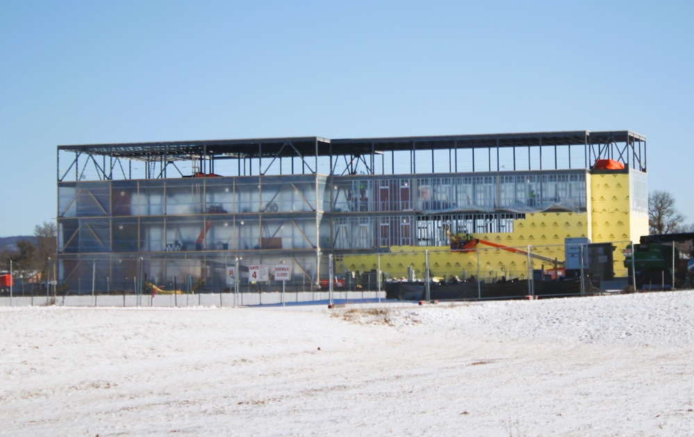 January 2025 barracks construction operations for East Barracks Project at Fort McCoy