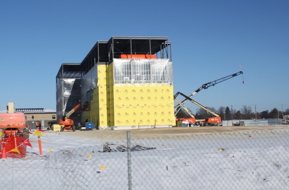 January 2025 barracks construction operations for East Barracks Project at Fort McCoy