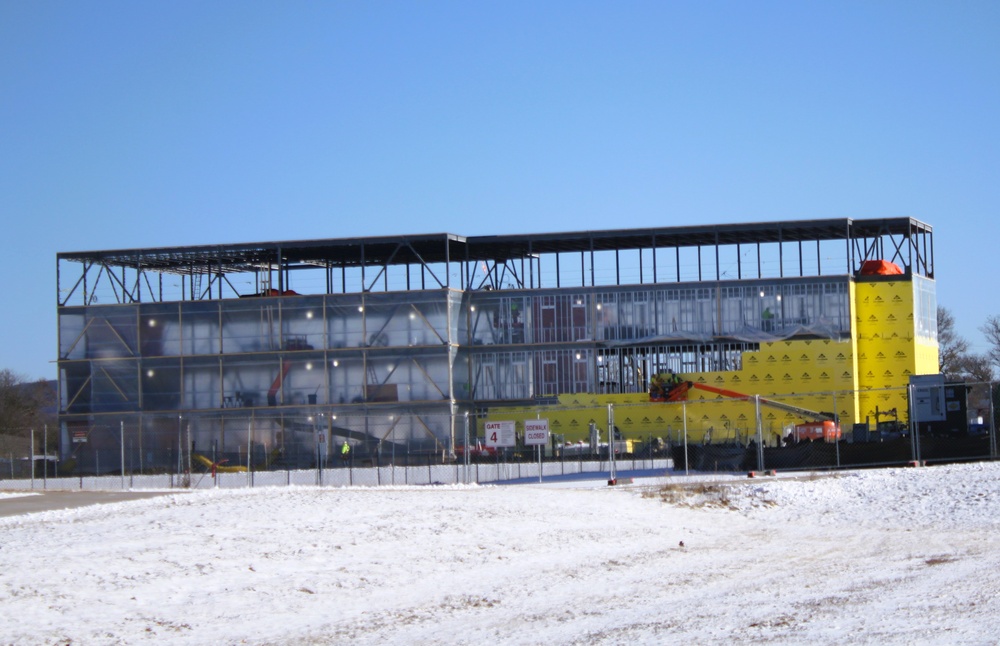 January 2025 barracks construction operations for East Barracks Project at Fort McCoy