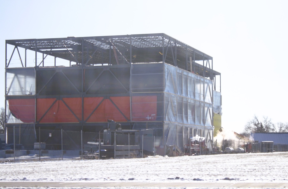 January 2025 barracks construction operations for East Barracks Project at Fort McCoy