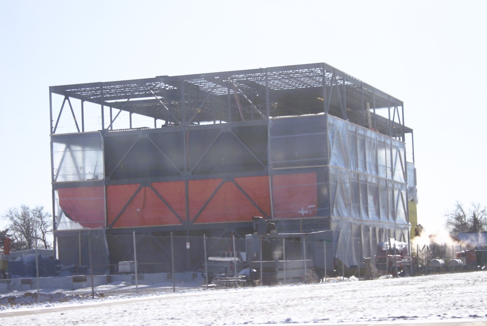 January 2025 barracks construction operations for East Barracks Project at Fort McCoy