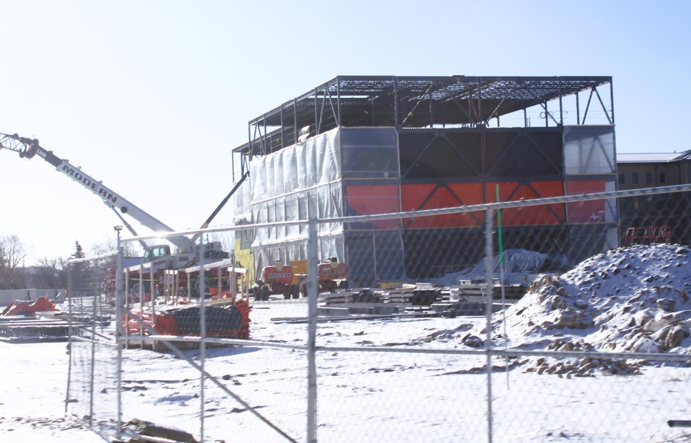 January 2025 barracks construction operations for East Barracks Project at Fort McCoy