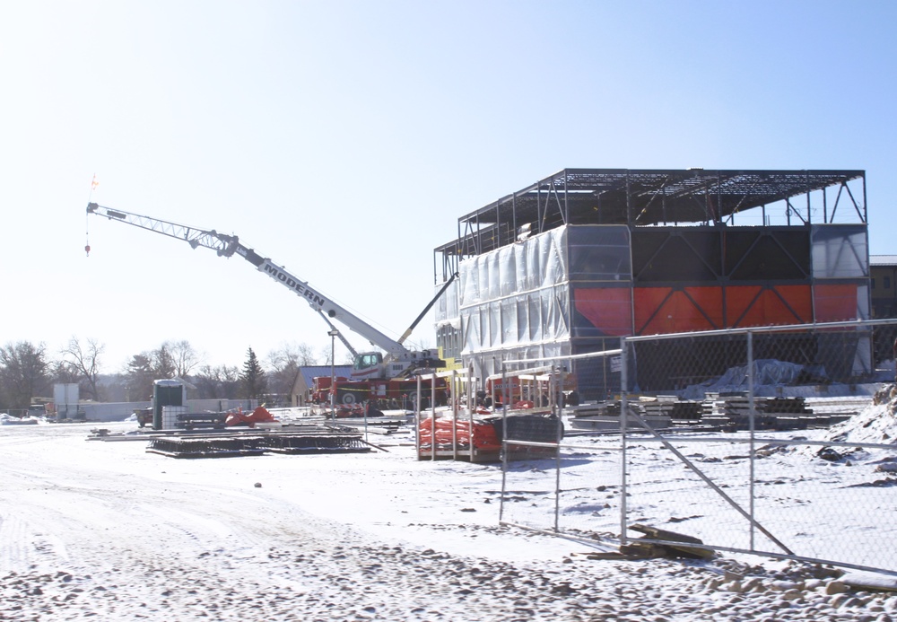 January 2025 barracks construction operations for East Barracks Project at Fort McCoy