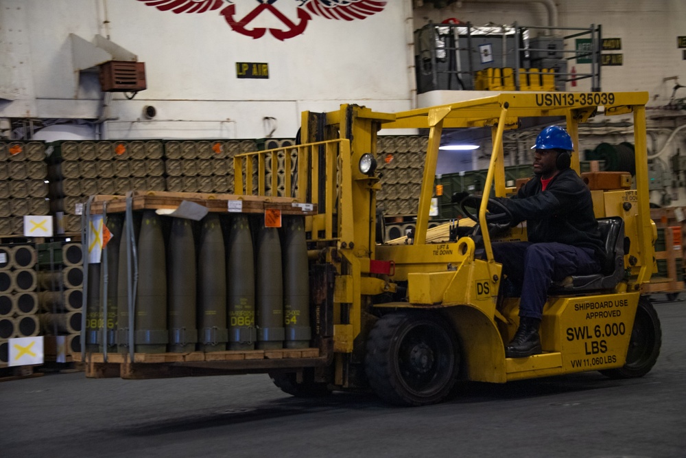 Ordnance Handling aboard USS America (LHA 6)