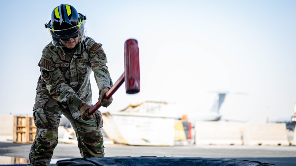 379th ECES firefighters host Firefighter for a Day