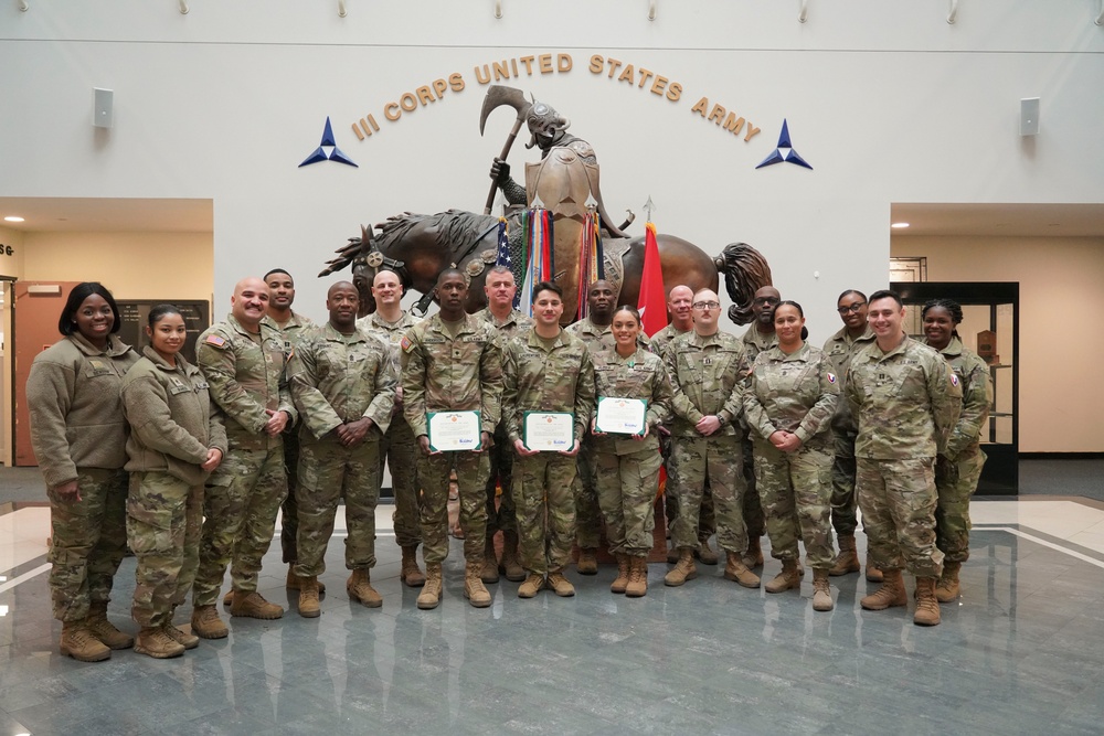 Mobilization Support Brigade Soldiers Receive III Armored Corps Awards