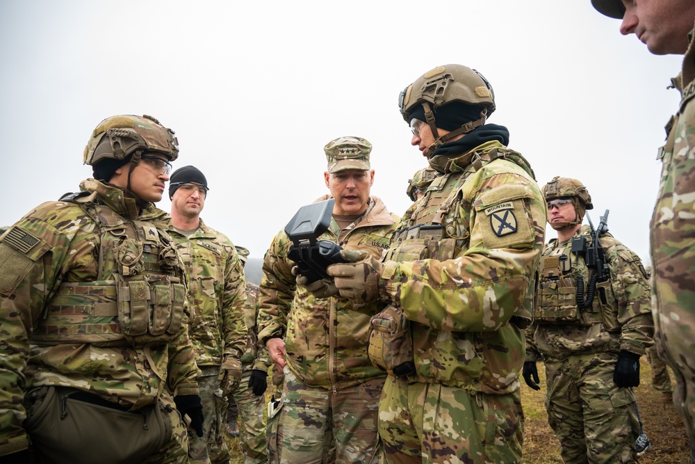 U.S. Army Deputy Chief of Staff Ryan visits 10th Mountain Division during new technology rollout