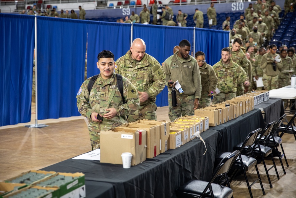 National Guard Service Members Assigned to Joint Task Force-D.C. Collect Necessities at D.C. Armory Ahead of Providing Support to 60th Presidential Inauguration