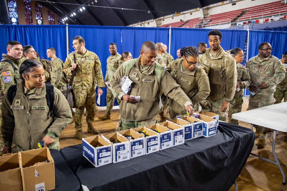 National Guard Soldiers Gear Up with Hydration Packs for Upcoming 60th Inauguration Support
