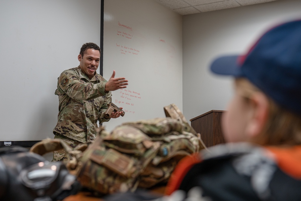 Cub Scouts deliver popcorn to 114th Fighter Wing