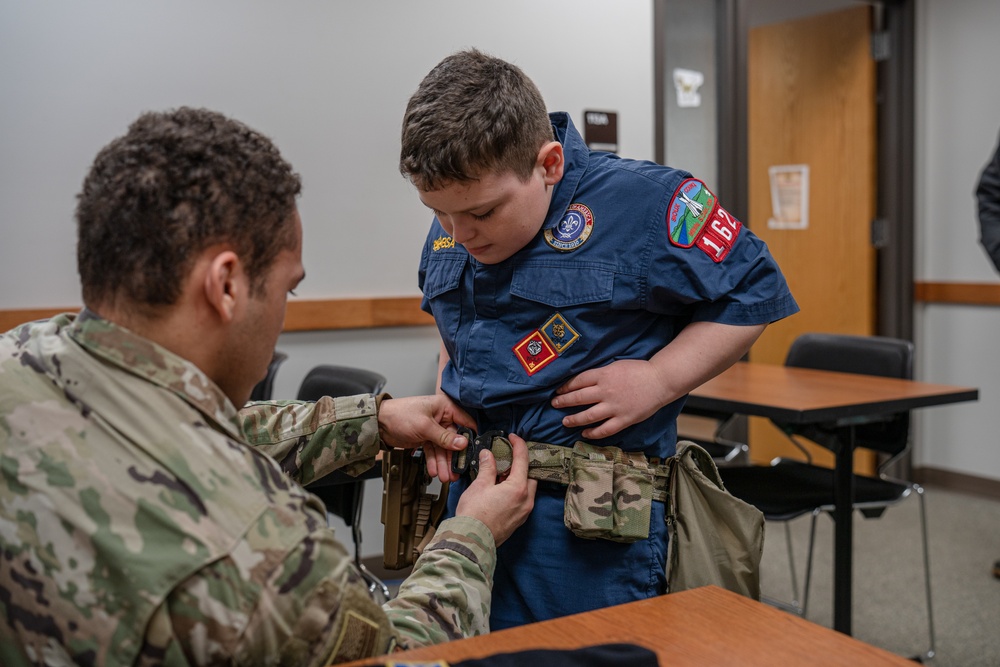 Cub Scouts deliver popcorn to 114th Fighter Wing