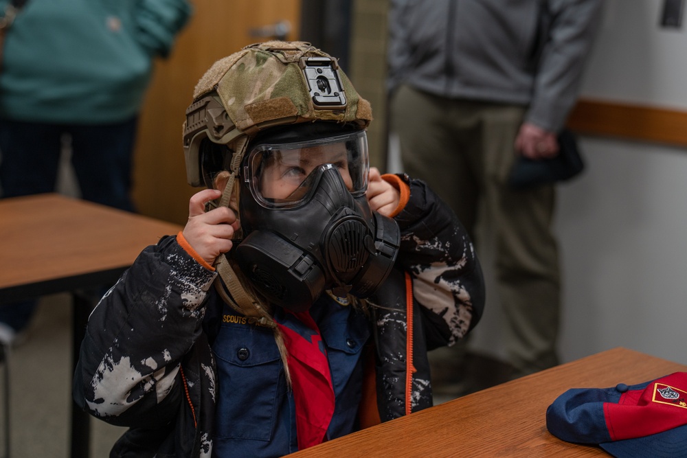 Cub Scouts deliver popcorn to 114th Fighter Wing