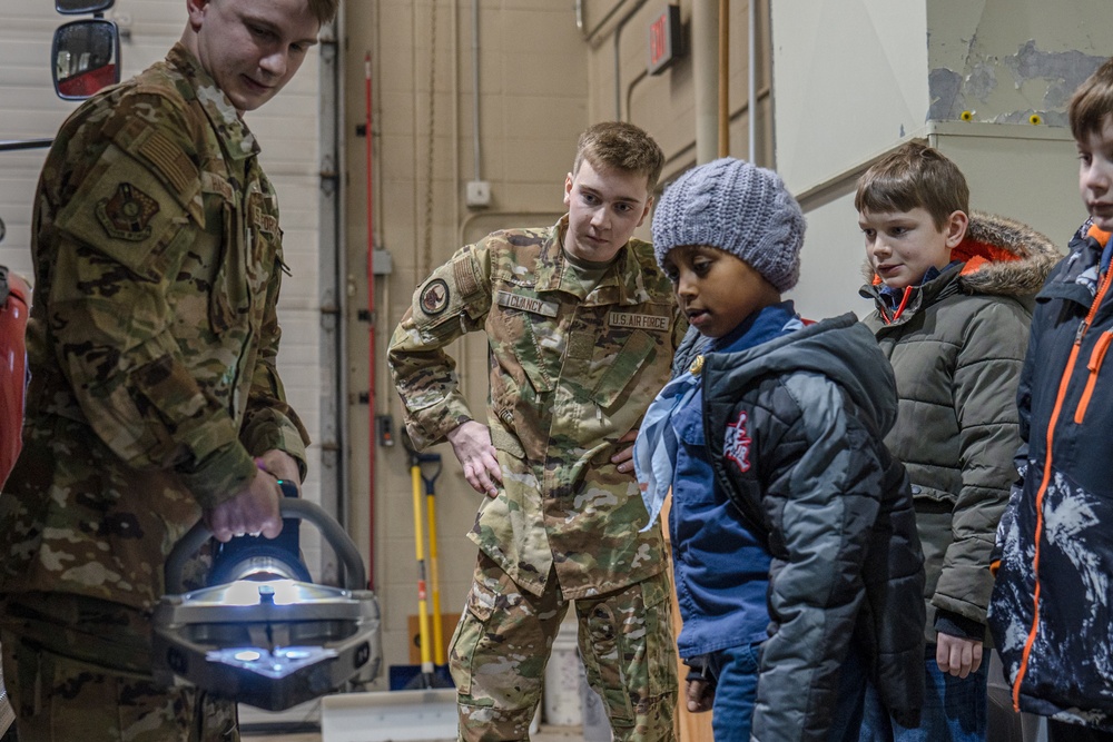 Cub Scouts deliver popcorn to 114th Fighter Wing