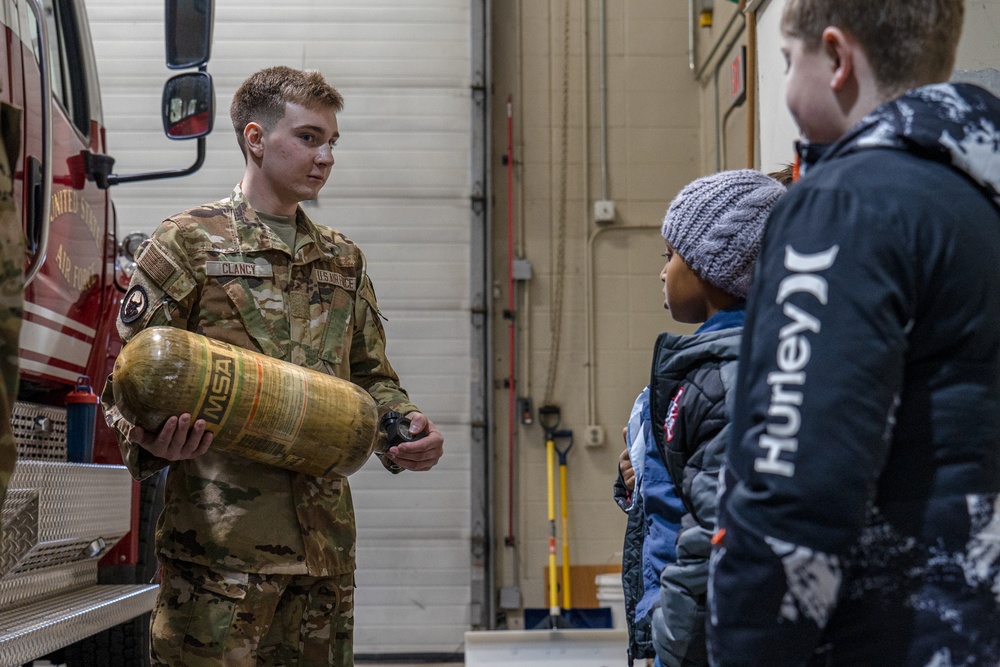 Cub Scouts deliver popcorn to 114th Fighter Wing