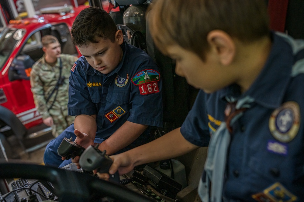 Cub Scouts deliver popcorn to 114th Fighter Wing