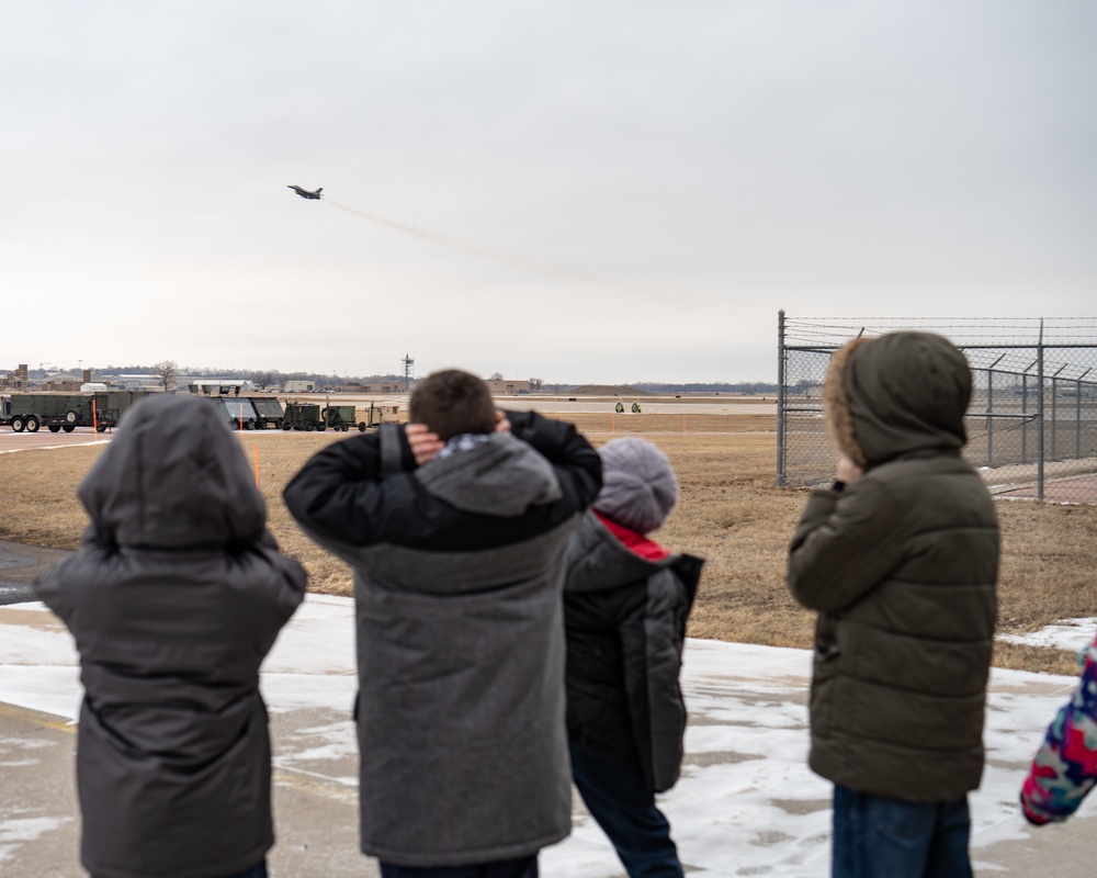 Cub Scouts deliver popcorn to 114th Fighter Wing