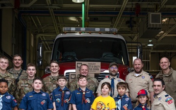 Cub Scouts deliver popcorn to 114th Fighter Wing