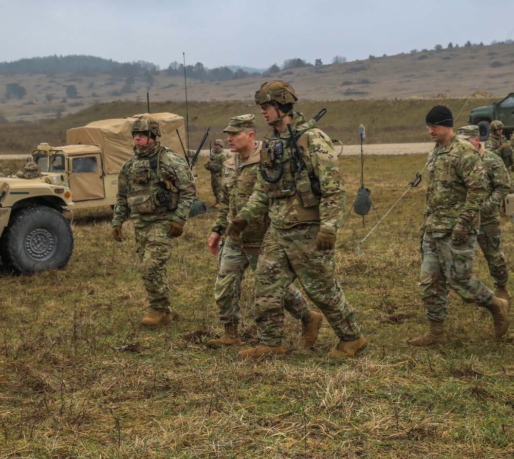 Lt. Gen Joseph Ryan visits 10th Mountain Division Soldiers for demonstrations during exercise Combined Resolve 25-1