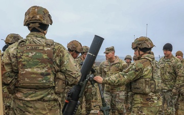 Lt. Gen Joseph Ryan visits 10th Mountain Division Soldiers for demonstrations during exercise Combined Resolve 25-1