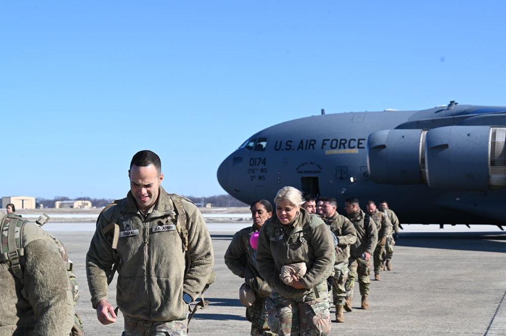 Puerto Rico Army National Guard Soldiers Arrive at Joint Base Andrews to Support 60th Presidential Inauguration