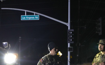 270th MP Company stands watch at TCP's around the Palisades Fire