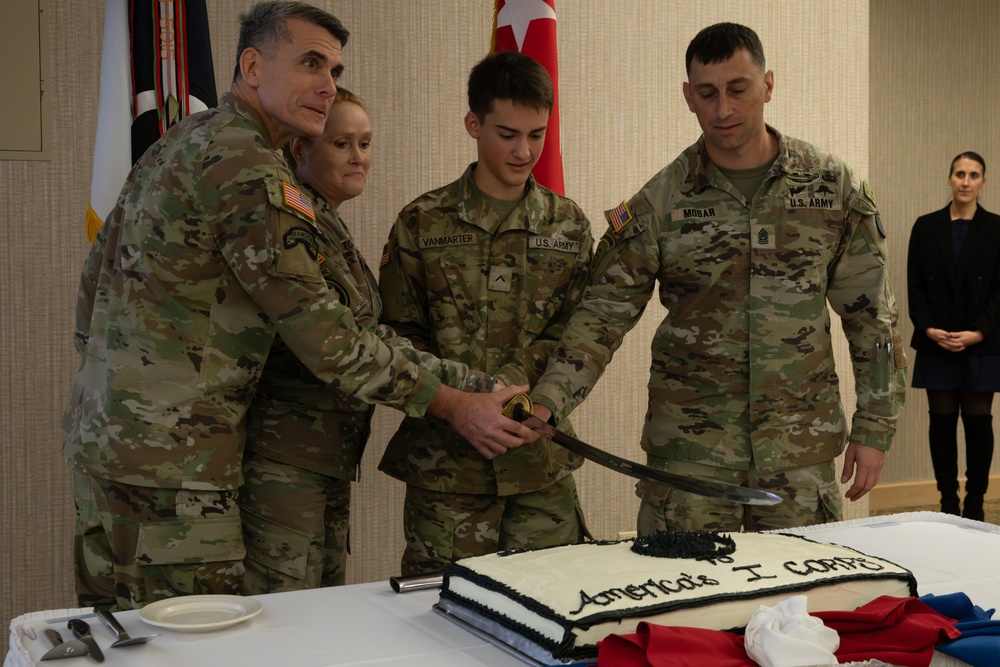 America's First Corps' 107th Birthday cake cutting